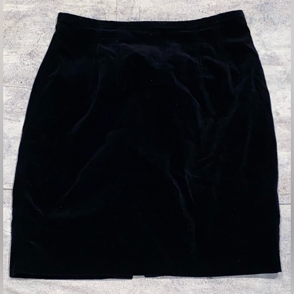 Fendi Italy Black Velvet Velour Taffeta Mini Pencil Skirt Vintage Roma M Luxury - Picture 1 of 4